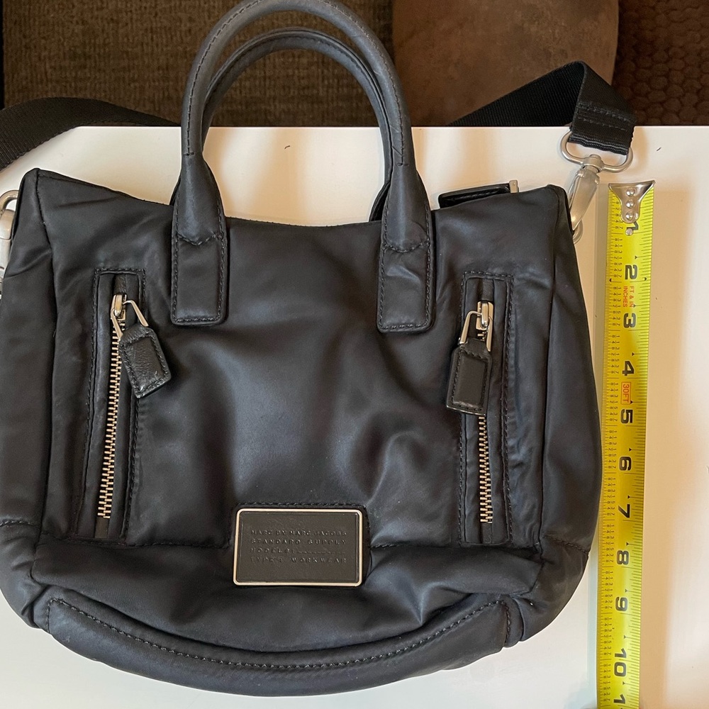 Marc by Marc Jacobs black nylon satchel with leather trim